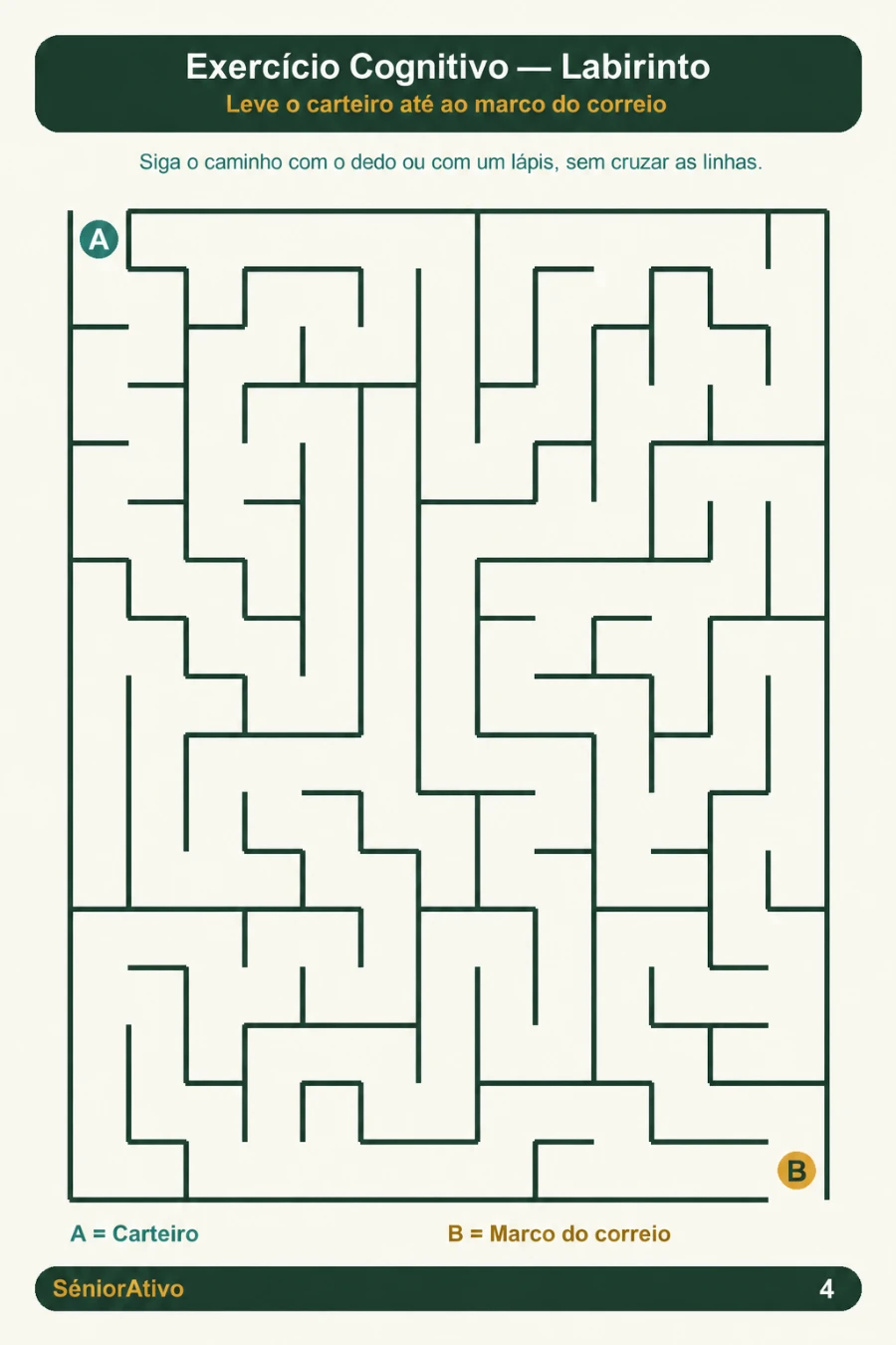 Ficha imprimível: labirinto